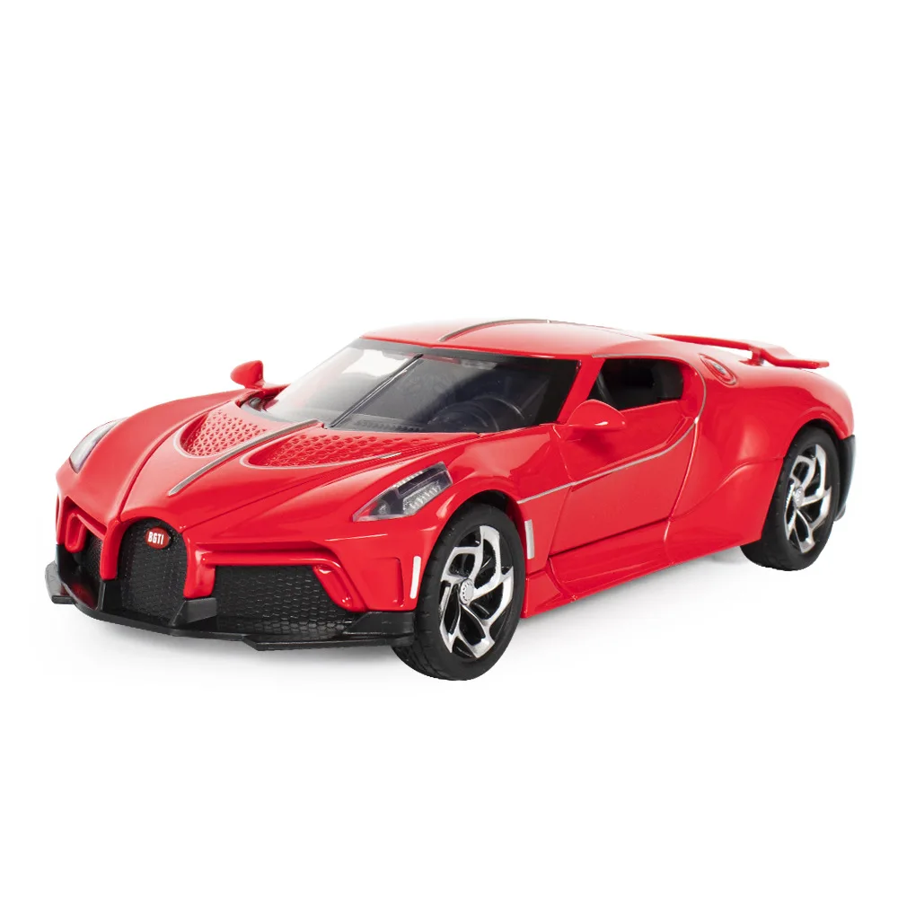 1:24 Модель автомобиля Bugatti Voice Of The Night, изготовленная на заказ, игрушечные транспортные средства из металла с высокой имитацией звука и света, коллекция подарков для детей A409