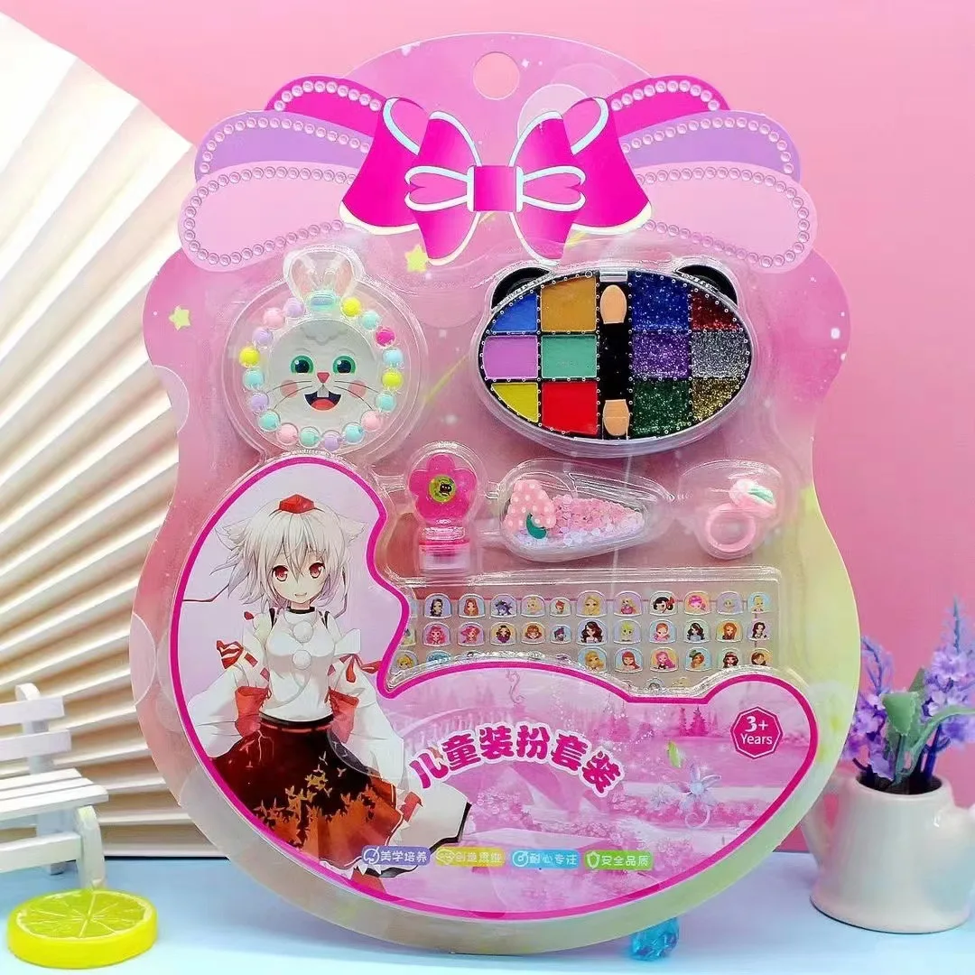 1 комплект Набор для рисования принцессы для девочек Игрушки для макияжа с наклейками для ногтей принцессы Детские игрушки для макияжа ручной работы