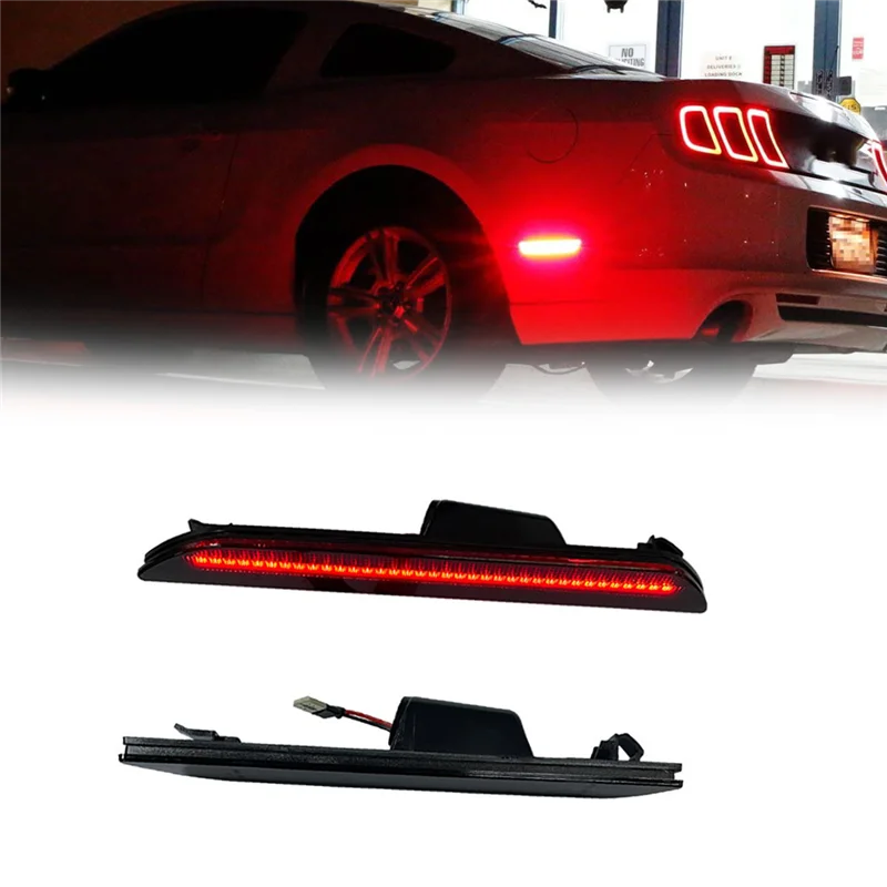 1 пара красных светодиодных задних боковых габаритных огней с дымчатыми линзами для Ford-Mustang 2015-2022 Заменить боковые габаритные огни заднего бампера