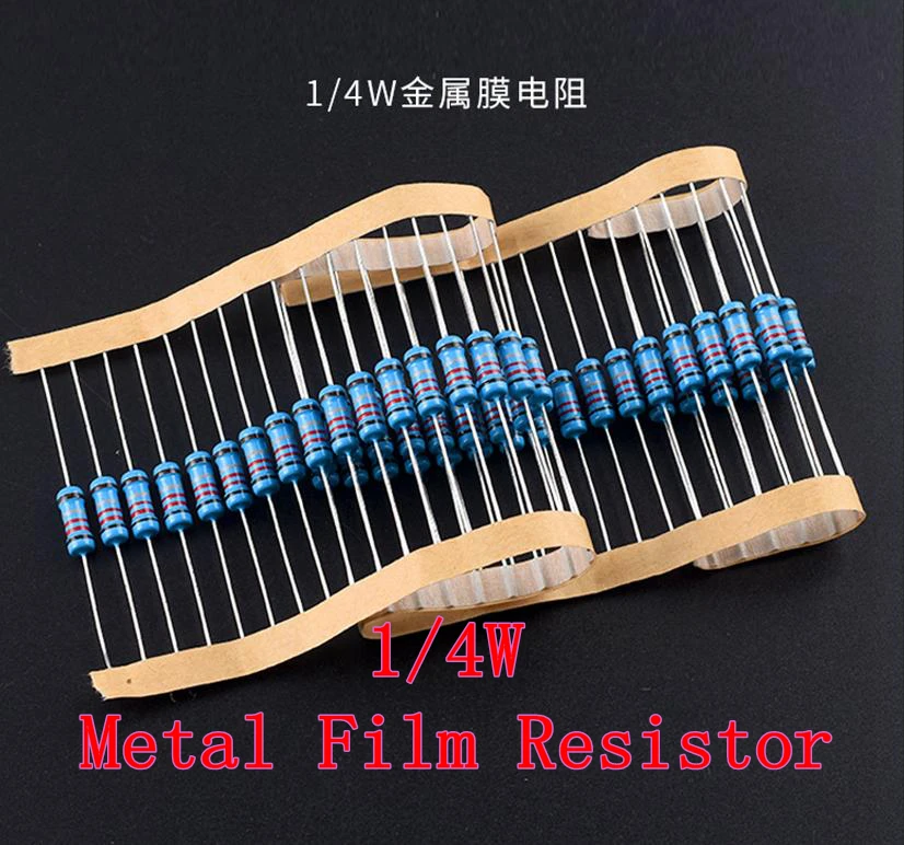 (100шт) 2,2 Ом 1/4 Вт 2,2 R Металлический пленочный резистор 2,2 Ом 0,25 Вт 1% ROHS