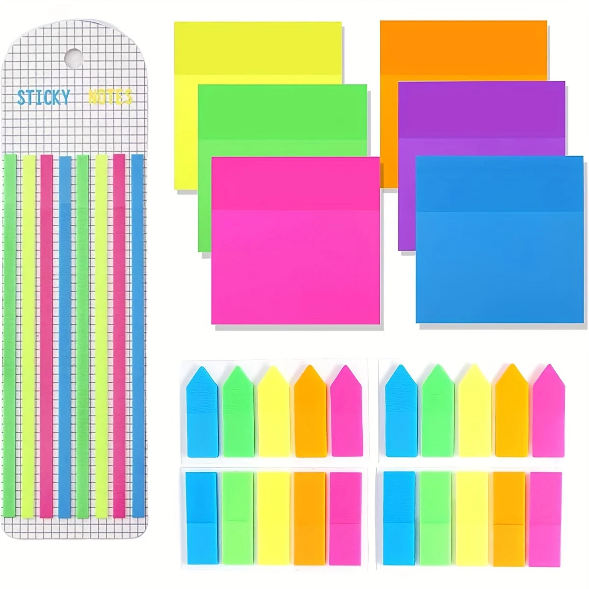 11 упаковок прозрачных блокнотов для заметок, маркеры для длинных страниц, липкие указательные вкладки, флажки со стрелками, цветные вкладки для закладок маркеров страниц