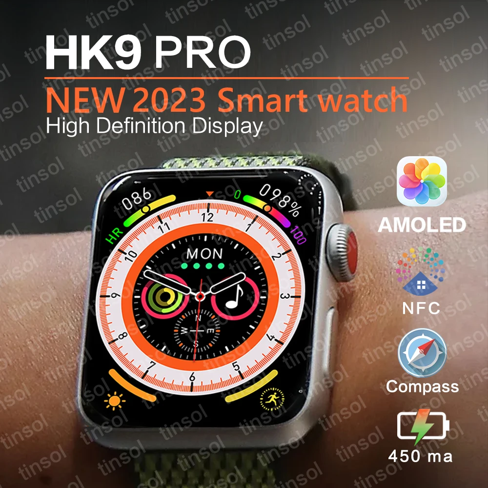2023 HK9 Pro Смарт-Часы Мужские Amoled 2,0 