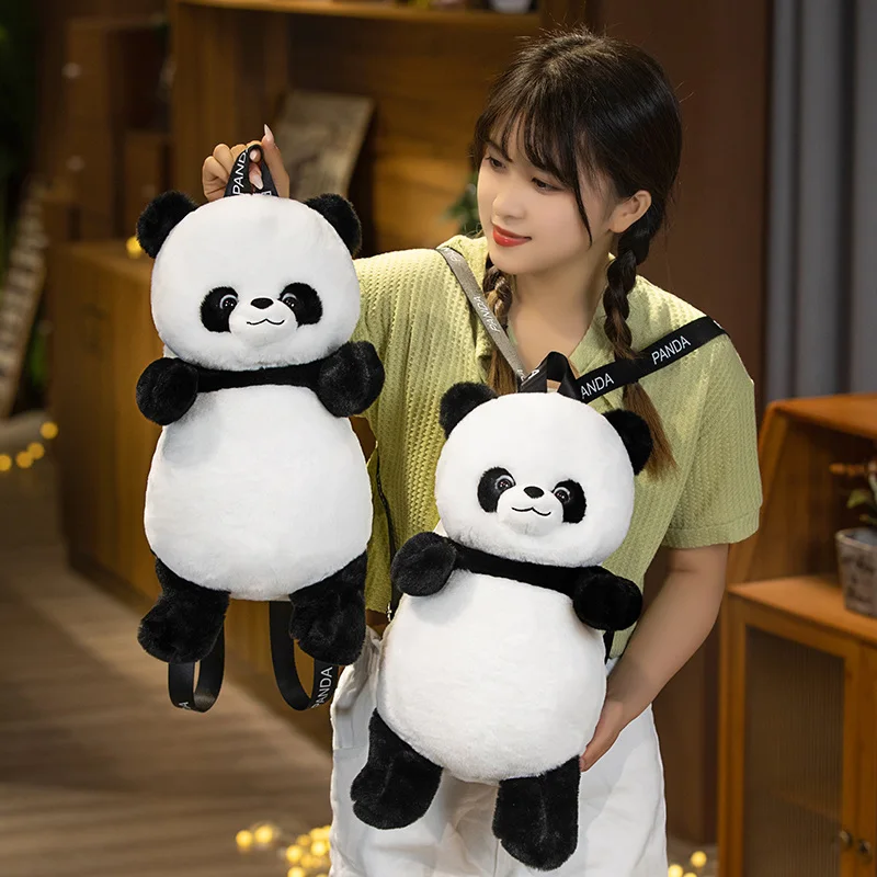 28 см Мультфильм Милая панда Плюшевый рюкзак Kawaii Игрушки Мягкая сумка через плечо Кукла Школьная сумка на плечо для девочек подарок