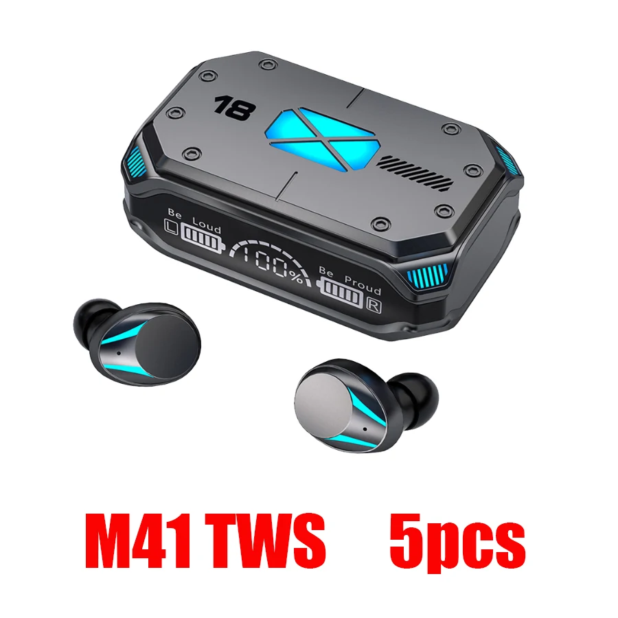 5шт Оптом Беспроводные наушники M41 TWS Bluetooth Наушники Стереогарнитура с шумоподавлением Водонепроницаемые наушники с микрофоном