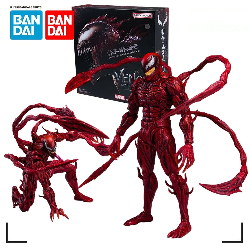 Bandai Original SOUL LIMITED Model Kit S.H.Figuarts Venom 2： Пусть Будет Бойня Аниме-Экшн-Модель Игрушки для Мальчиков 215 мм