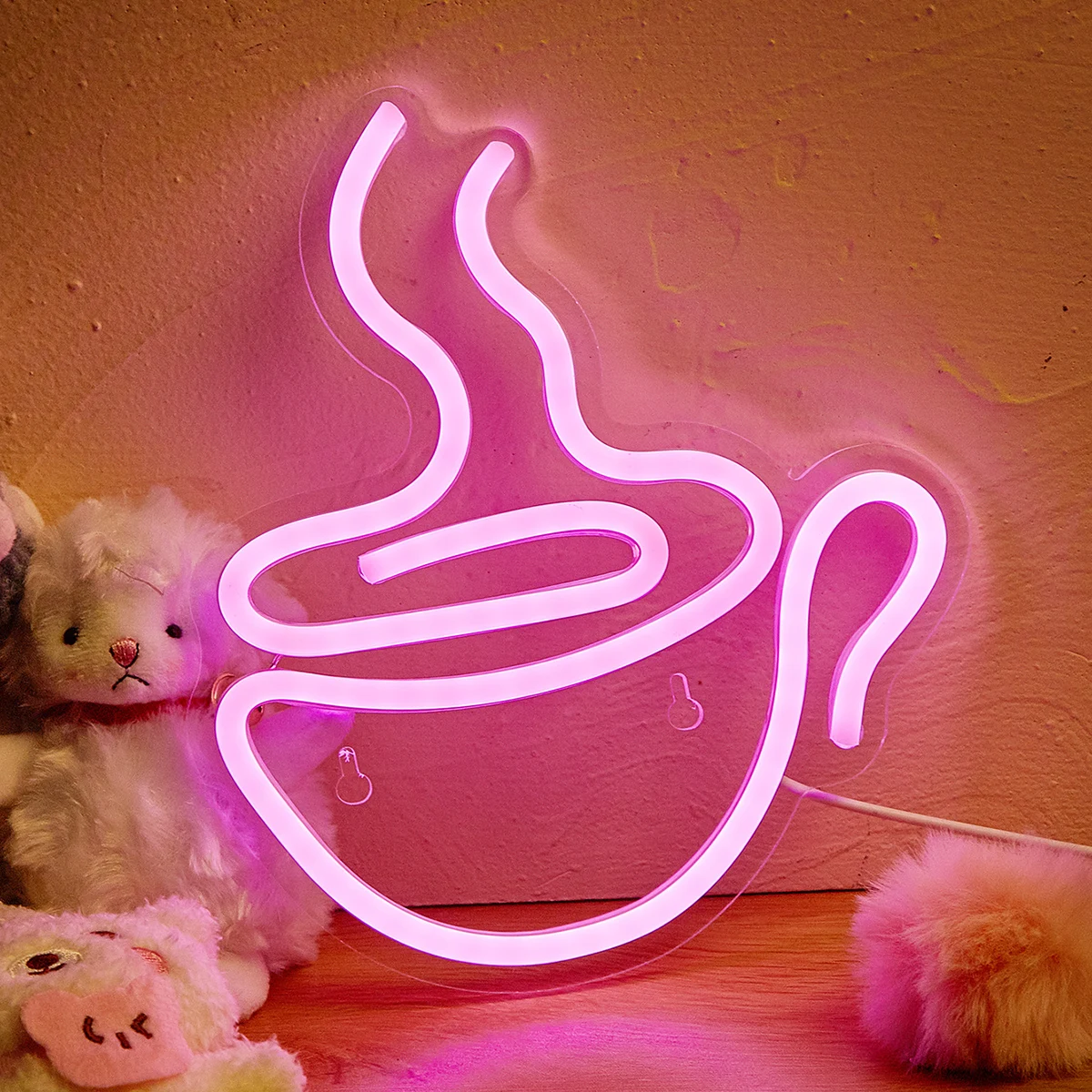 Chi-buy Кофейная чашка, светодиодная неоновая Вывеска, неоновые Вывески с питанием от USB, Ночник, 3D Настенное искусство и игровая комната, Декор для спальни, гостиной, Вывески для ламп