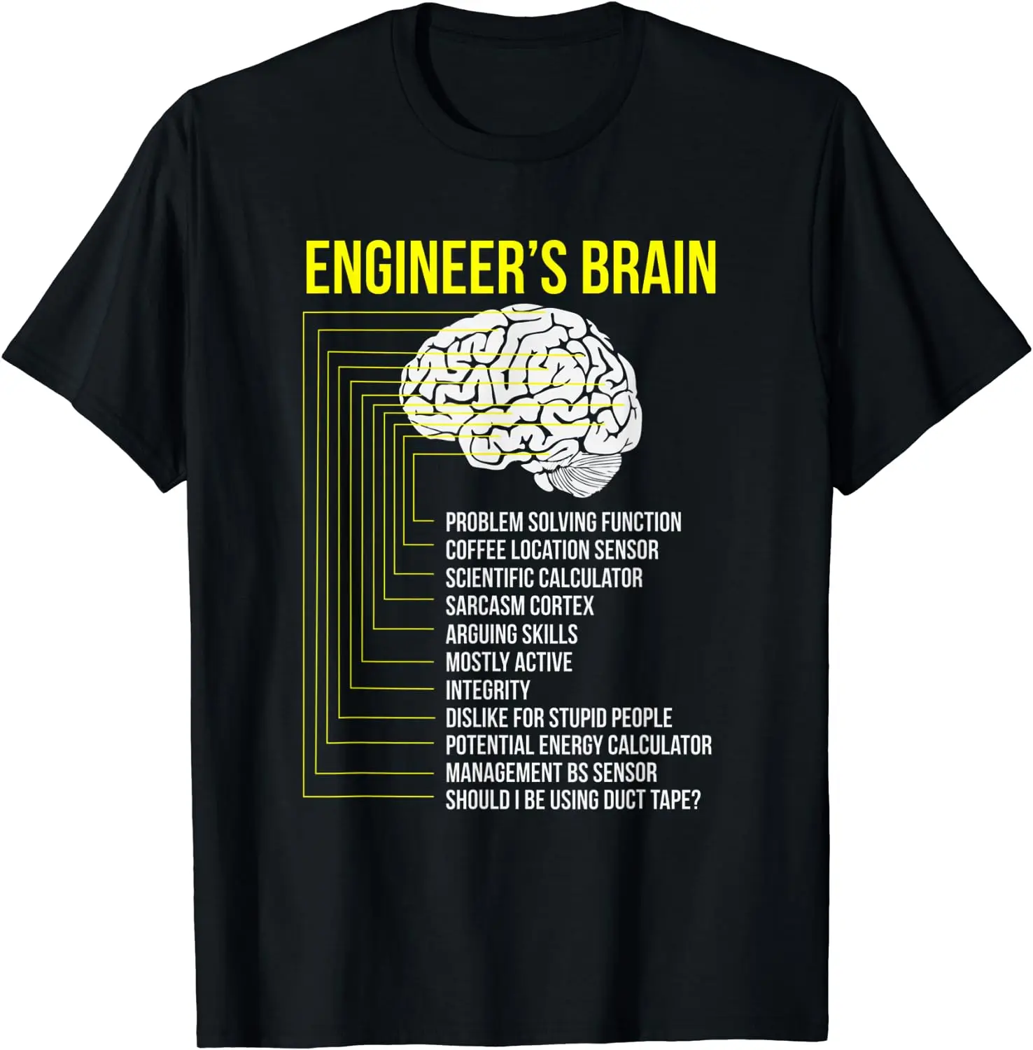 Engineer's Brain Забавный бакалавр инженерных наук Мужская Женская хлопковая футболка с коротким рукавом
