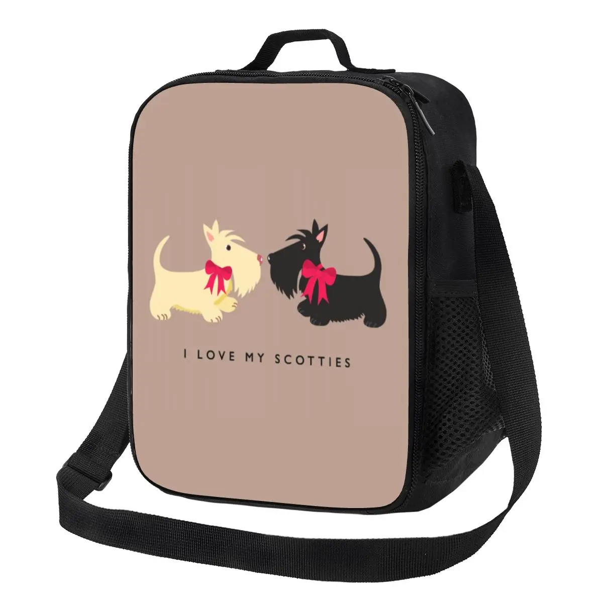 I Love My Scotties Изолированная сумка для ланча для женщин с шотландским терьером, термоохладитель для собак, коробка для бенто, офис, работа, школа