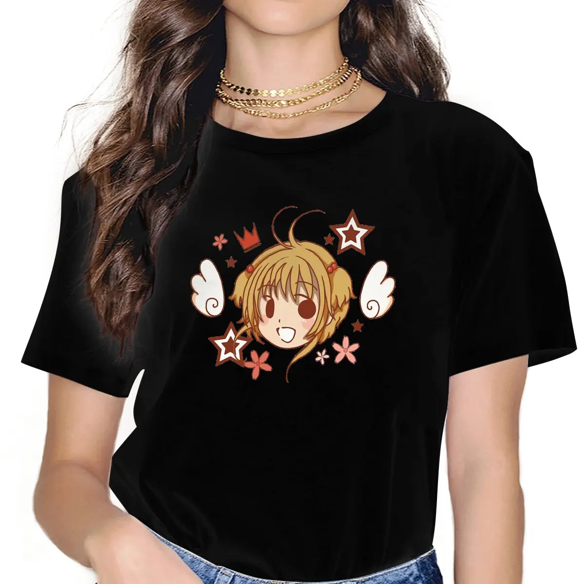 Kawaii Милая женская одежда Cardcaptor Sakura Syaoran Li Женские футболки с аниме графикой CCS, винтажные готические свободные топы, футболки