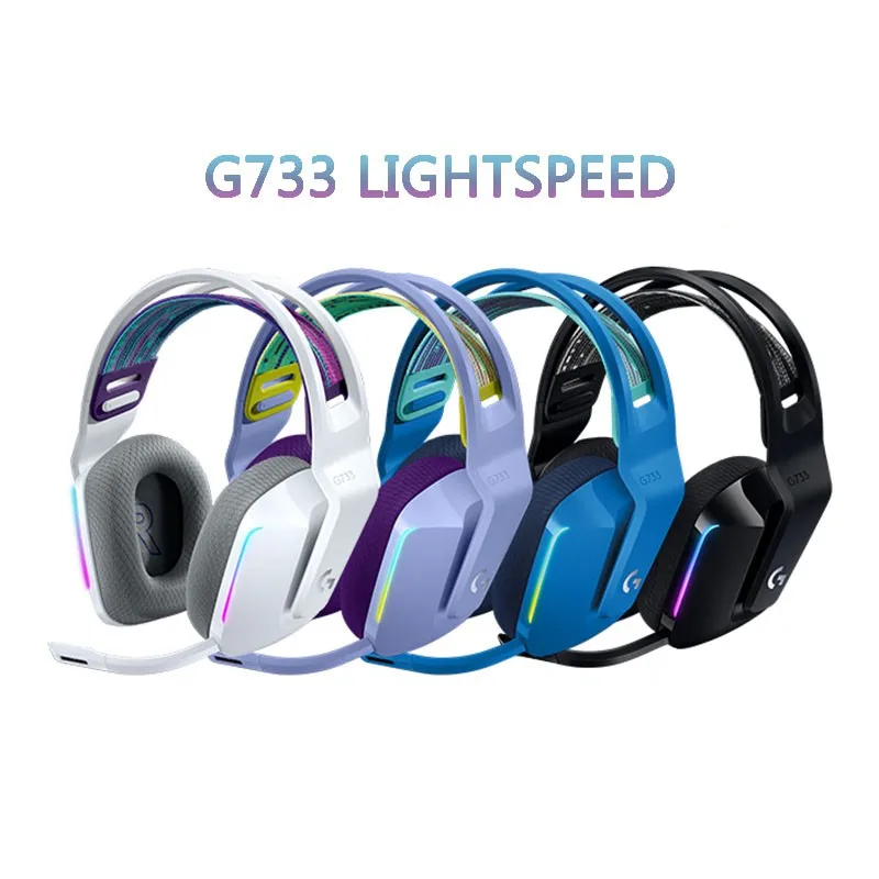 Logitech G733 LIGHTSPEED Wireless RGB Gaming Headset PRO-Наушники G DTS X 2.0 с объемным звуком, подходящие для компьютерных геймеров
