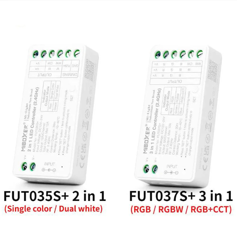MiBoxer DC12-24V 2,4 ГГц FUT035S 2в1 Цветовая Температура Одноцветный FUT037S 3в1 RGB RGBW RGB + CCT Контроллер для COB Светодиодной Ленты