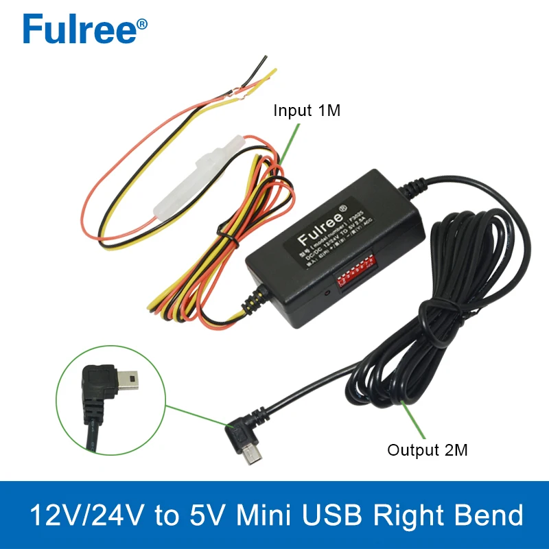Mini Micro USB 12V 24V-5V 2.5A Автомобильный Видеорегистратор Intelligent Buck Line Hard Wire Kit для автомобильной Видеорегистраторной Камеры 24-Часовой Мониторинг парковки