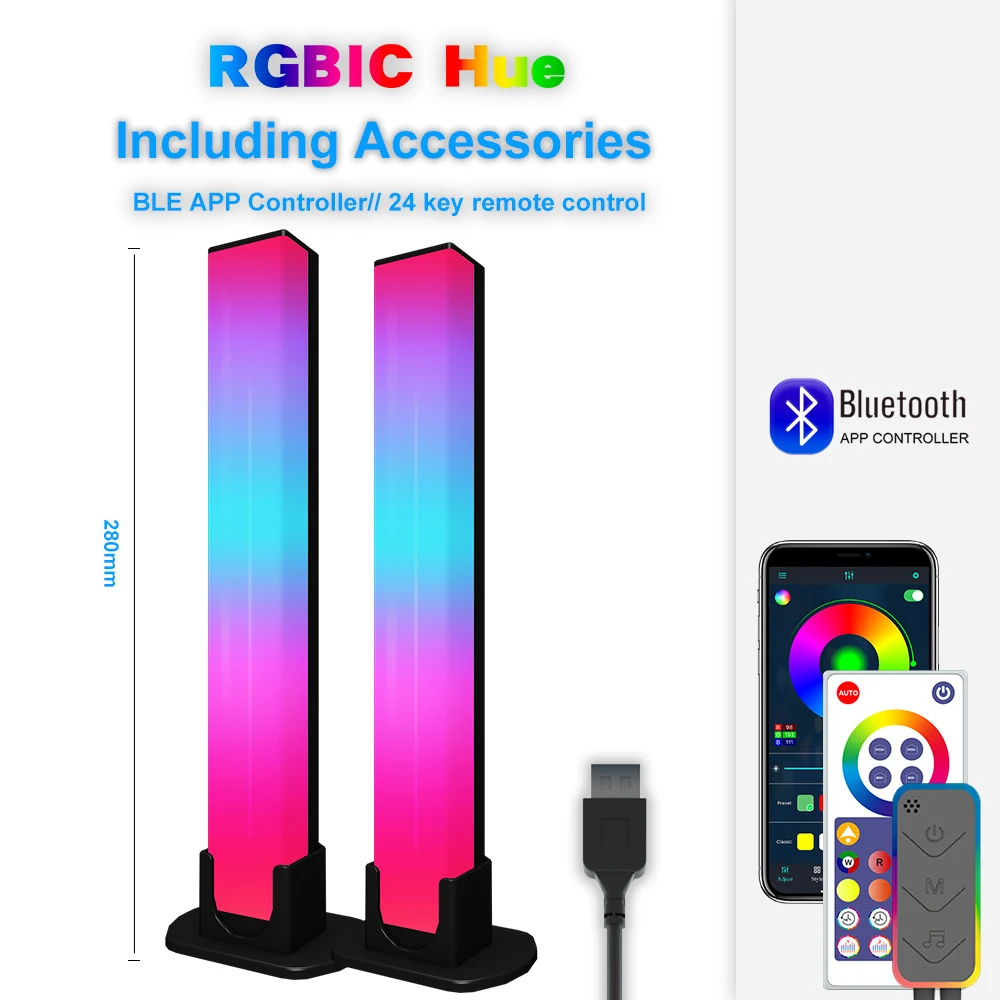 RGB Симфонический свет, Музыкальный датчик Bluetooth, Фон рабочего стола компьютера, Игровой Звукосниматель, Лампа для атмосферы спальни