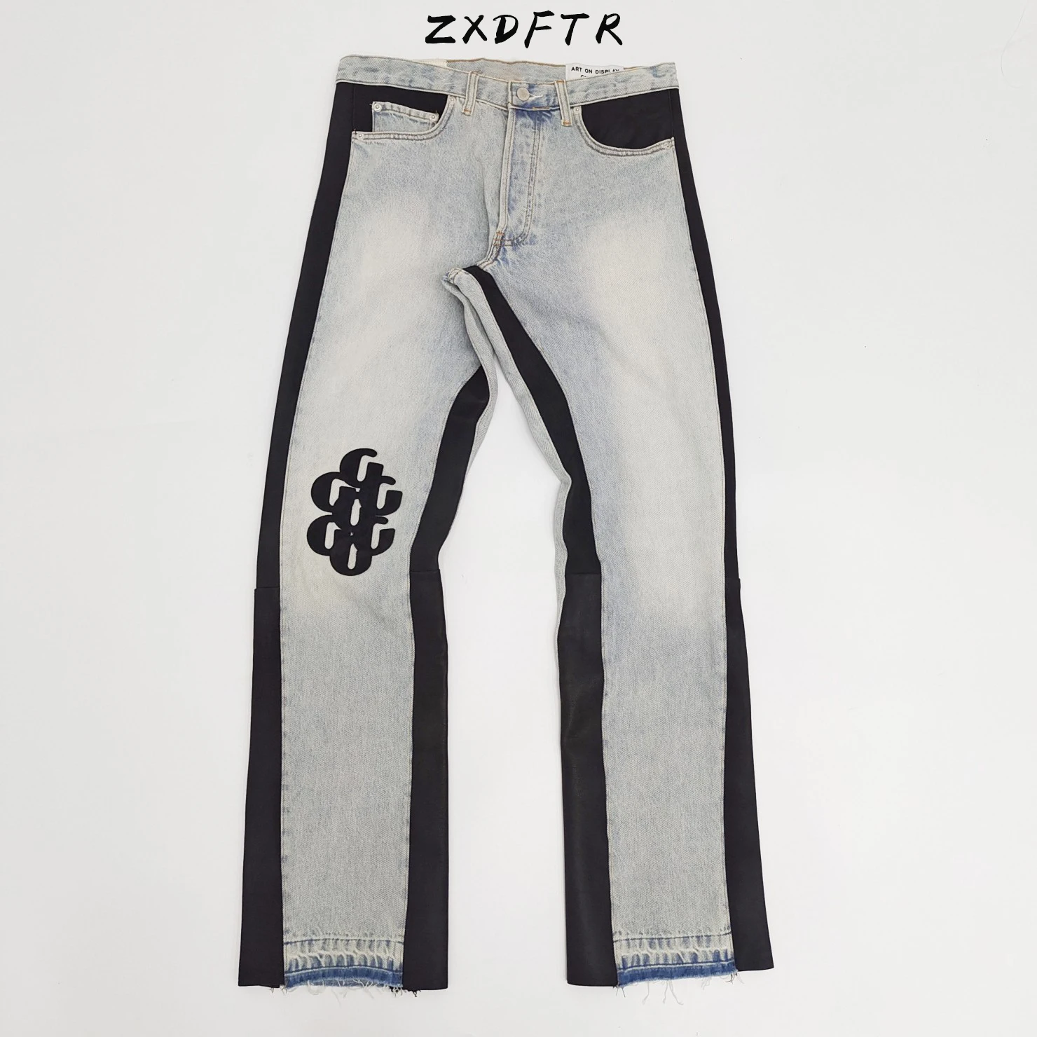 ZXDFTR GD Весна Лето Мужские повседневные винтажные джинсы в стиле Хип-хоп из натуральной кожи