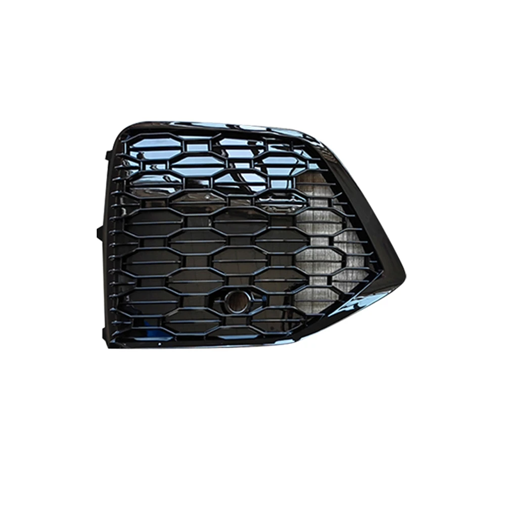 Автомобильный глянцевый черный Сотовый передний правый бампер, ободок противотуманной фары, Гоночная решетка радиатора для Audi Q5 2021 2022 RS Style