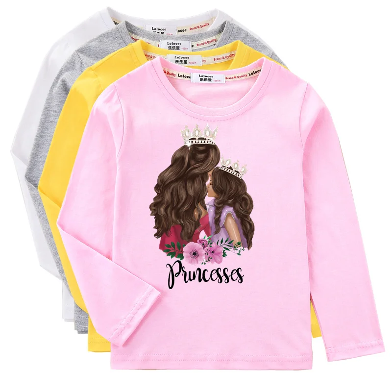 Айми Лакана, футболка с длинными рукавами для мамы и дочки, весенне-осенний хлопковый топ, модная рубашка для девочек, одежда