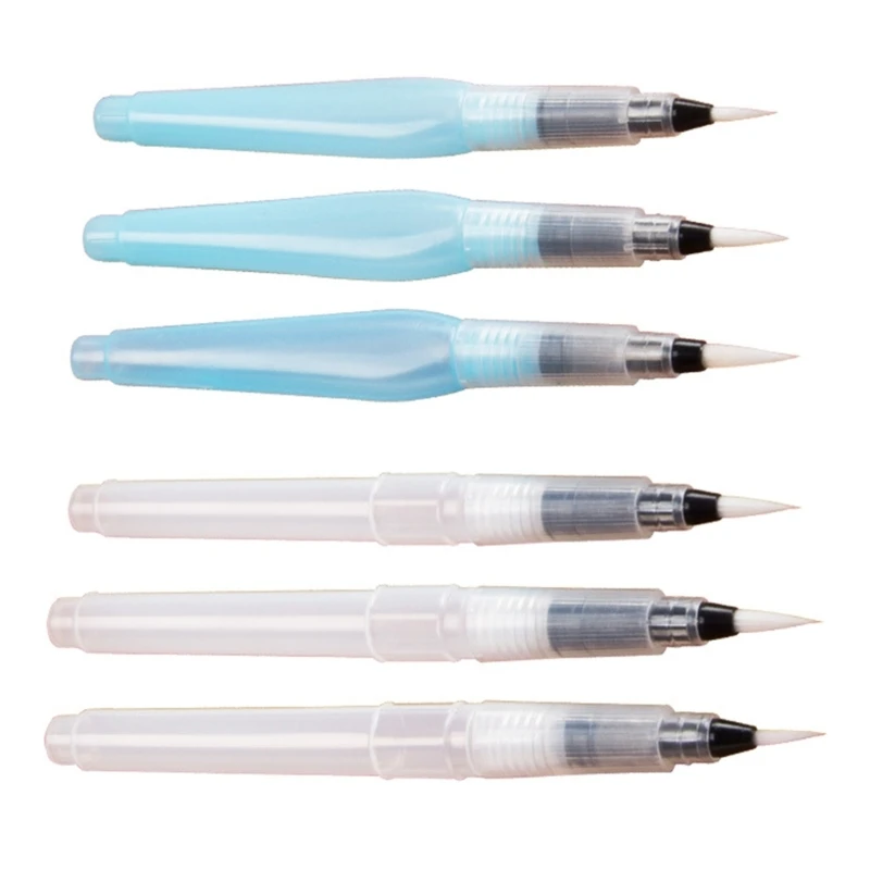 Акварельные кисти Aqua Brushes Многоцелевые многоразовые кисти для рисования акварельными ручками с разными наконечниками