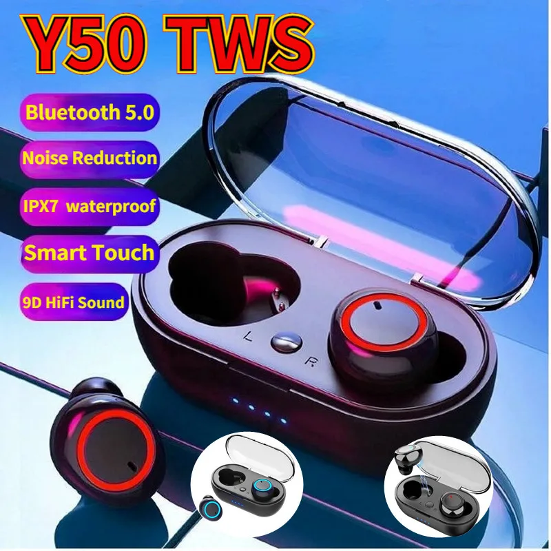 Беспроводная Bluetooth-гарнитура Y50 TWS 5.2 Наушники Bluetooth, игровая гарнитура, микрофоны, беспроводные наушники-вкладыши для Xiaomi Iphone