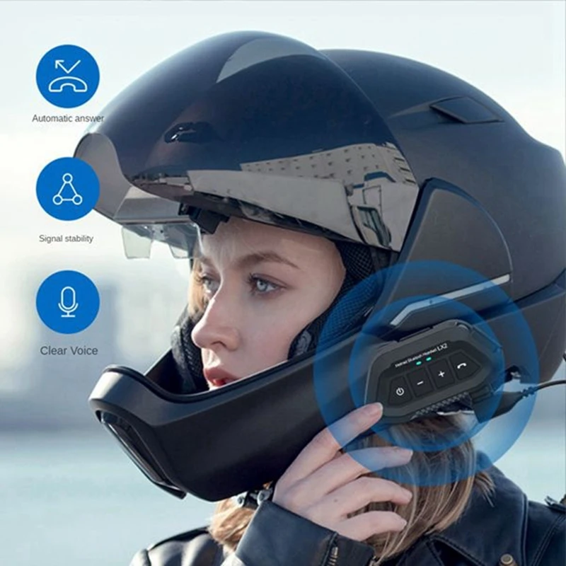 Беспроводной звонок по громкой связи Мотоциклетный шлем Водонепроницаемая гарнитура Стерео Bluetooth-гарнитура Прочный A