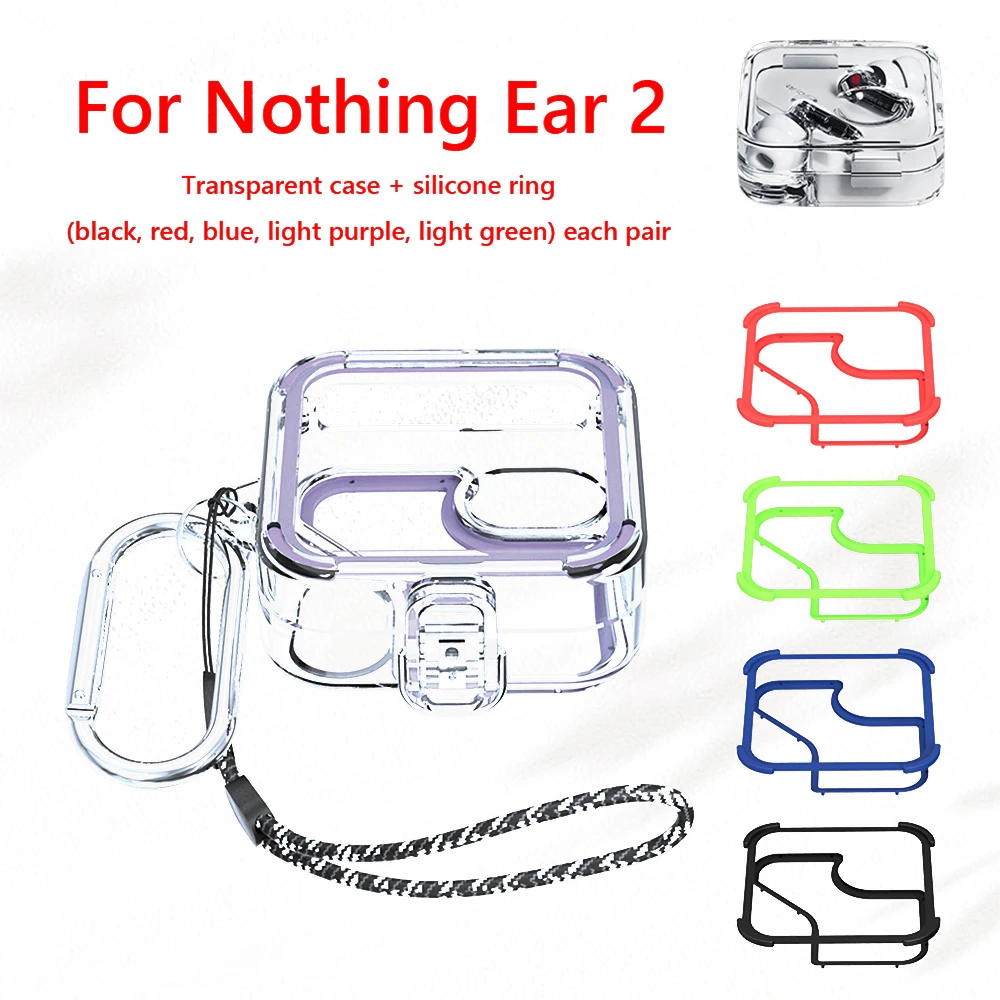 Беспроводные наушники For Nothing Ear 2, прозрачный защитный чехол для ПК, водонепроницаемый ремешок и металлический крючок, защитный чехол для наушников