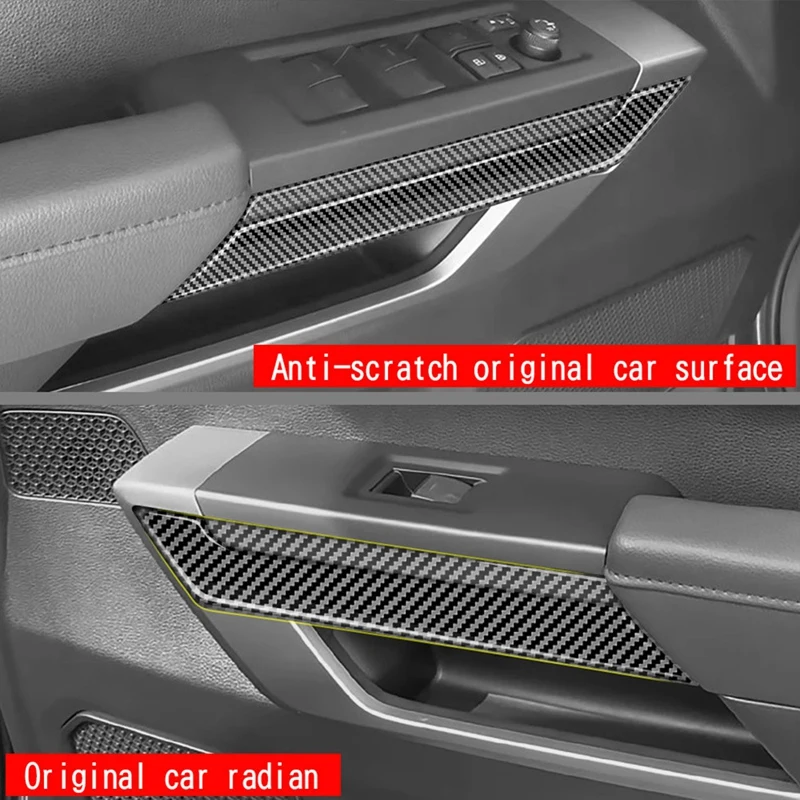 Внутренняя ручка двери автомобиля, Декоративная панель, Рамка, АБС с рисунком из углеродного волокна для Toyota 2022-2023
