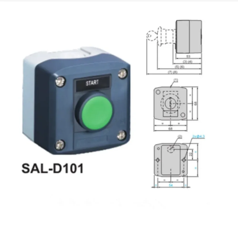 водонепроницаемая станция блока управления кнопочным переключателем IP65 с кнопочным переключателем мгновенного пружинного возврата SAL (LA68H XAL)-D101 с этикеткой