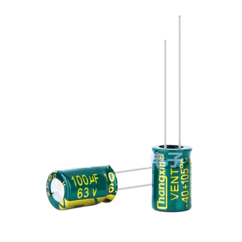 Высокочастотный низкоомный электролитический конденсатор с длительным сроком службы 63V100UF 8x12 мм 10шт.