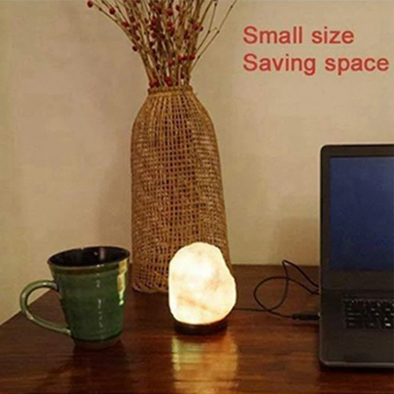 Гималайская Хрустальная Соляная лампа Красочный USB-светильник с изменением цвета из натуральной Соли Atmosphere Атмосферная Лампа Маленькая Ночная лампа