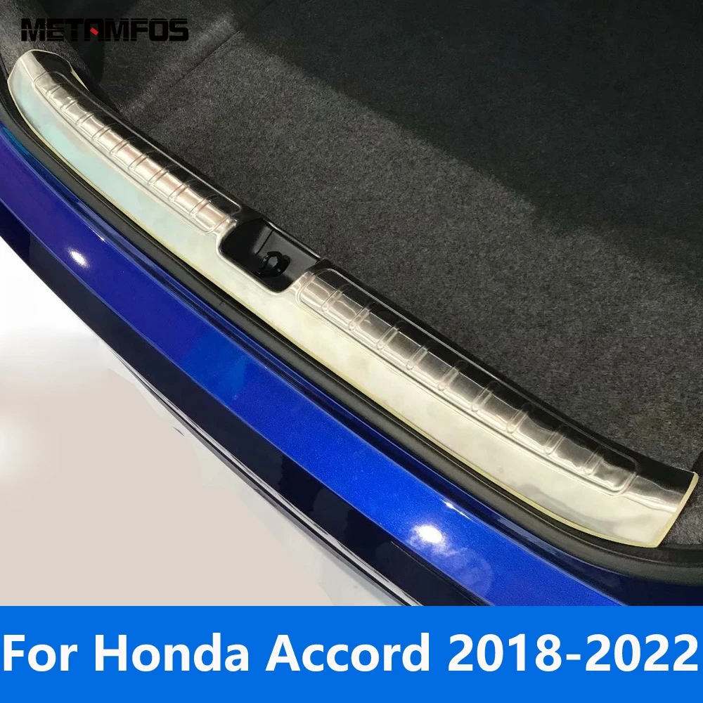 Для Honda Accord 2018-2021 2022 Внутренняя + Внешняя накладка на порог задней двери багажника, накладка на задний бампер, защитная наклейка, аксессуары для стайлинга автомобилей