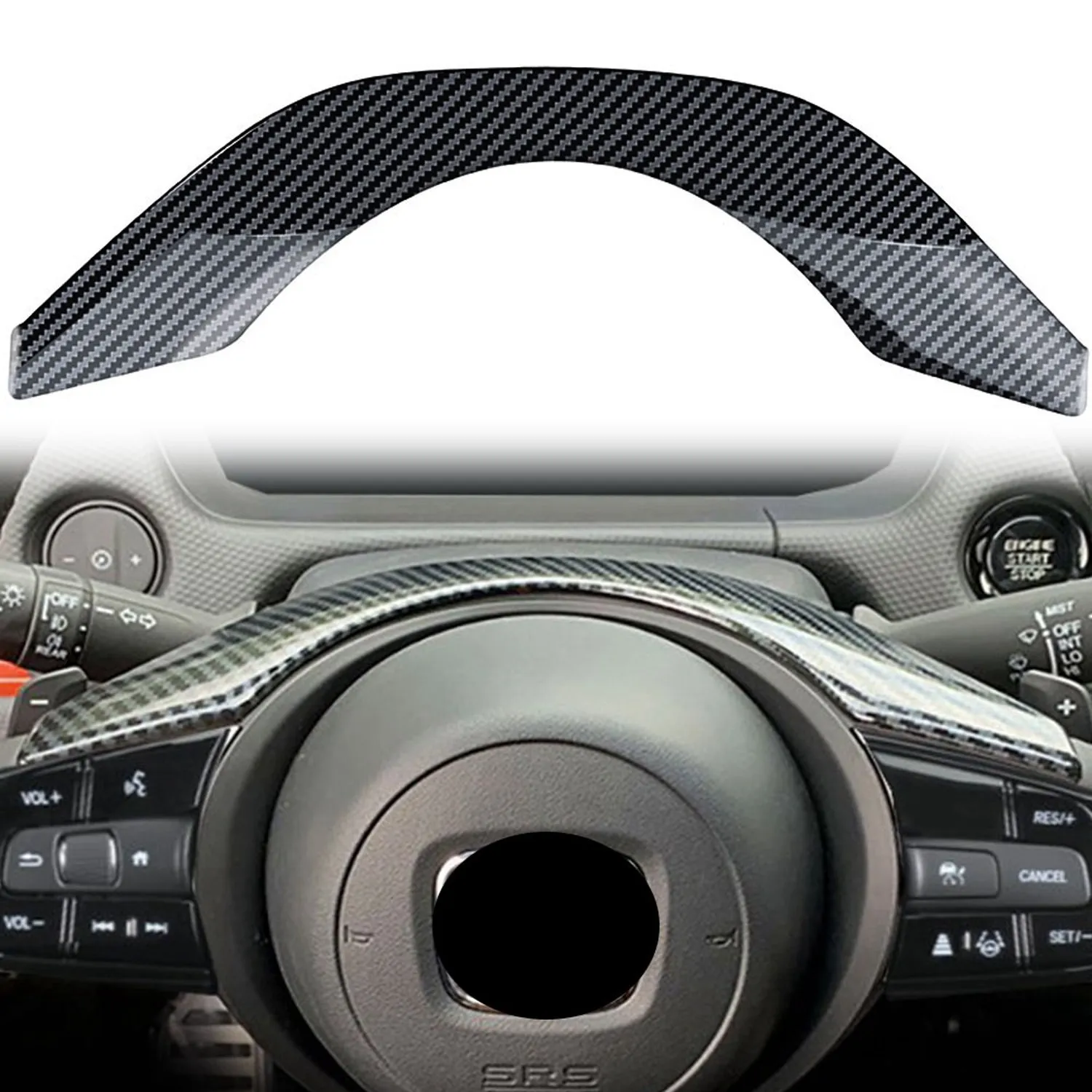 Для Honda Vezel HR-V HRV 2021 2022 Интерьер Автомобиля Из Углеродного Волокна Панель Рулевого Колеса Крышка Отделка Декоративная Рамка