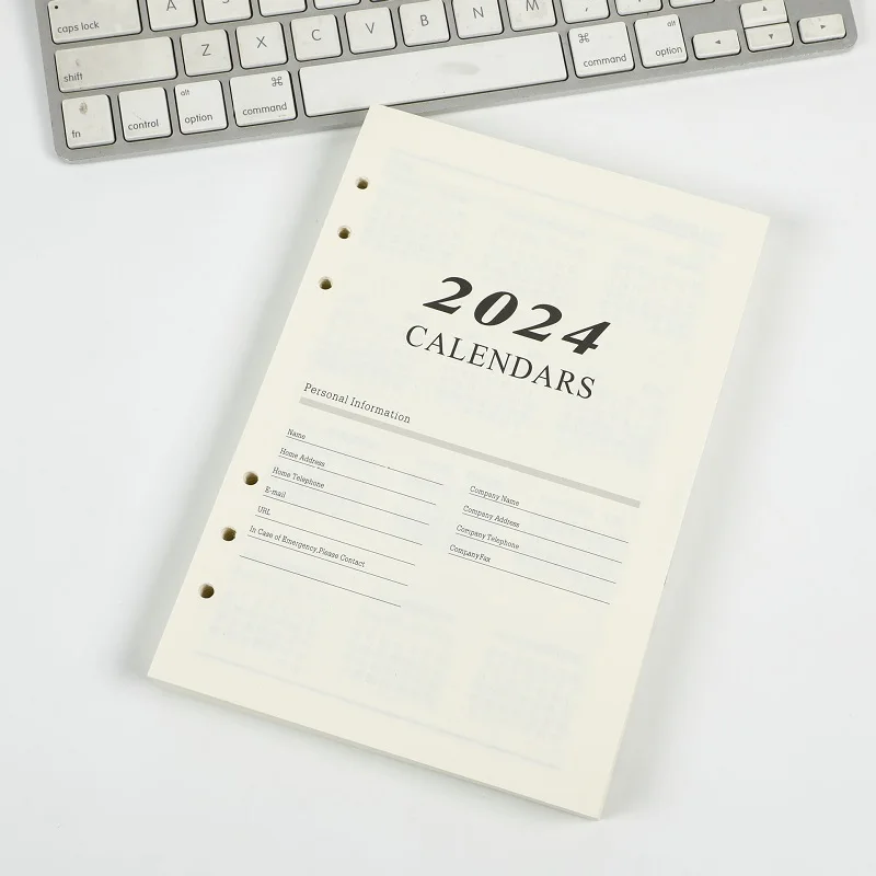 Ежедневник Agenda на 2024 год, записная книжка формата А5, английская версия, сменный вкладыш, Основной список дел на день, канцелярские принадлежности с вкладышами