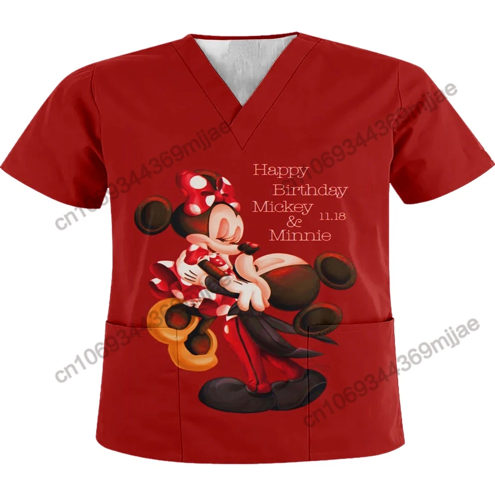 Женская футболка с карманами Оверсайз Disney, Дешевая женская одежда и бесплатная доставка, униформа медсестры, женские футболки, укороченный топ Y2k