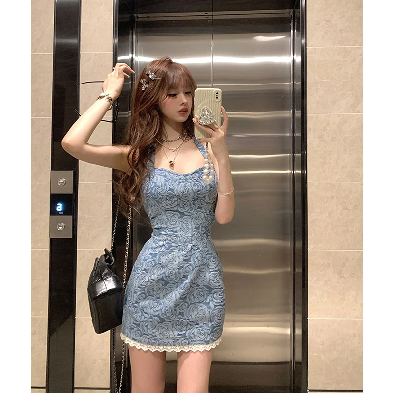 Женское платье Y2K Sexy Sweet Без рукавов, тонкие винтажные повседневные Элегантные офисные женские мини-платья 2023, новая летняя корейская мода