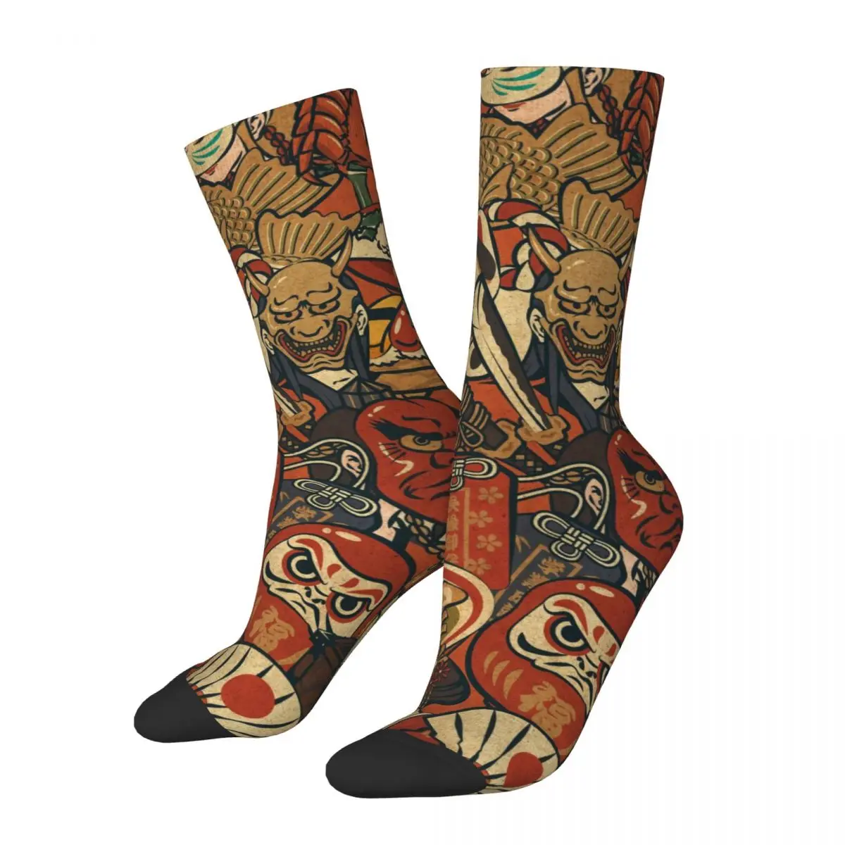 Забавные мужские носки Japan Art, винтажный японский уличный стиль, новинка, подарочный носок для экипажа с рисунком