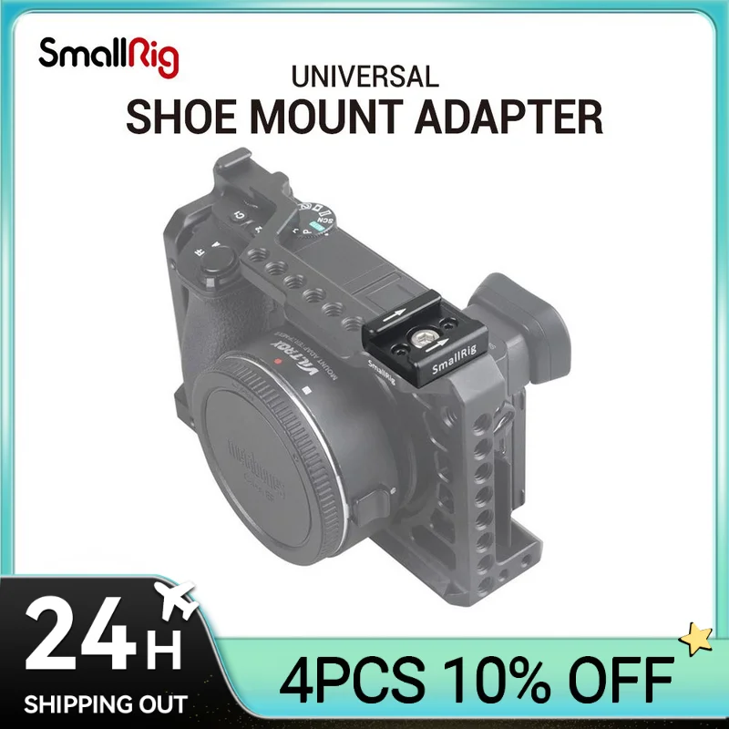 Зажим для камеры SmallRig, 2ШТ Алюминиевый адаптер для крепления холодного / горячего башмака с крепежными винтами 1/4 для крепления на фонарях камеры, ручке для обуви