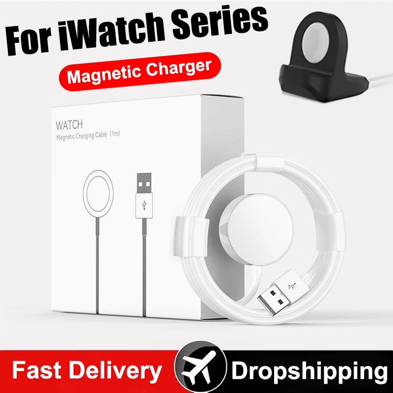 Зарядное устройство для часов Apple Watch Series, магнитный кабель для быстрой зарядки iWatch 8/7/6 / SE /Ultra/5/4/3/2 Портативное беспроводное зарядное устройство