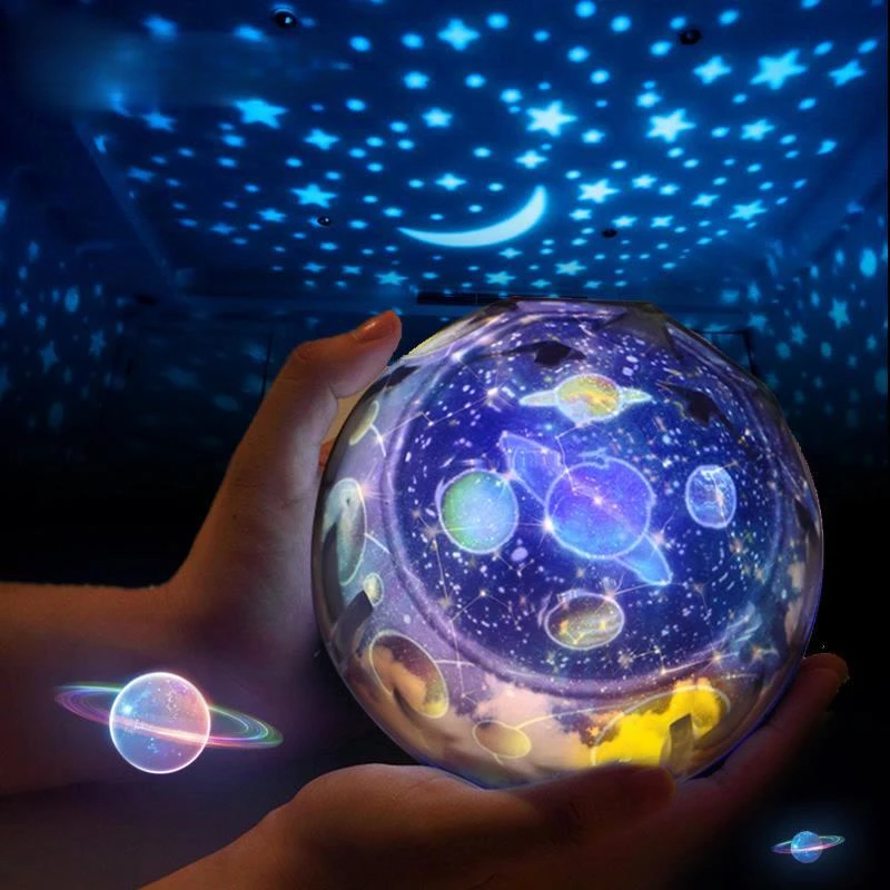 Звездное Небо Ночник Планета Волшебный Проектор Земля Вселенная Светодиодная лампа Красочная Вращающаяся Мигающая Звезда Детский Рождественский подарок для малышей