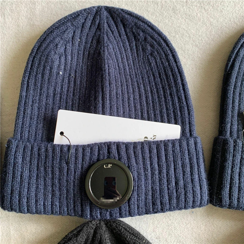 Зимняя уличная шапка CP Унисекс из хлопка с ребристыми трикотажными линзами BP Шапочки для взрослых в стиле Уличный Хип-хоп, сохраняющие тепло, Вязаные маски