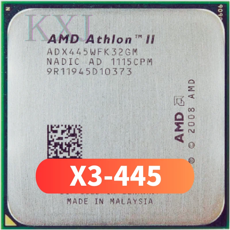Используемый процессор AMD Athlon II X3 445 X3-445 3,1 ГГц с трехъядерным процессором Socket AM2 + AM3 для настольных ПК Процессор ADX445WFK32GM