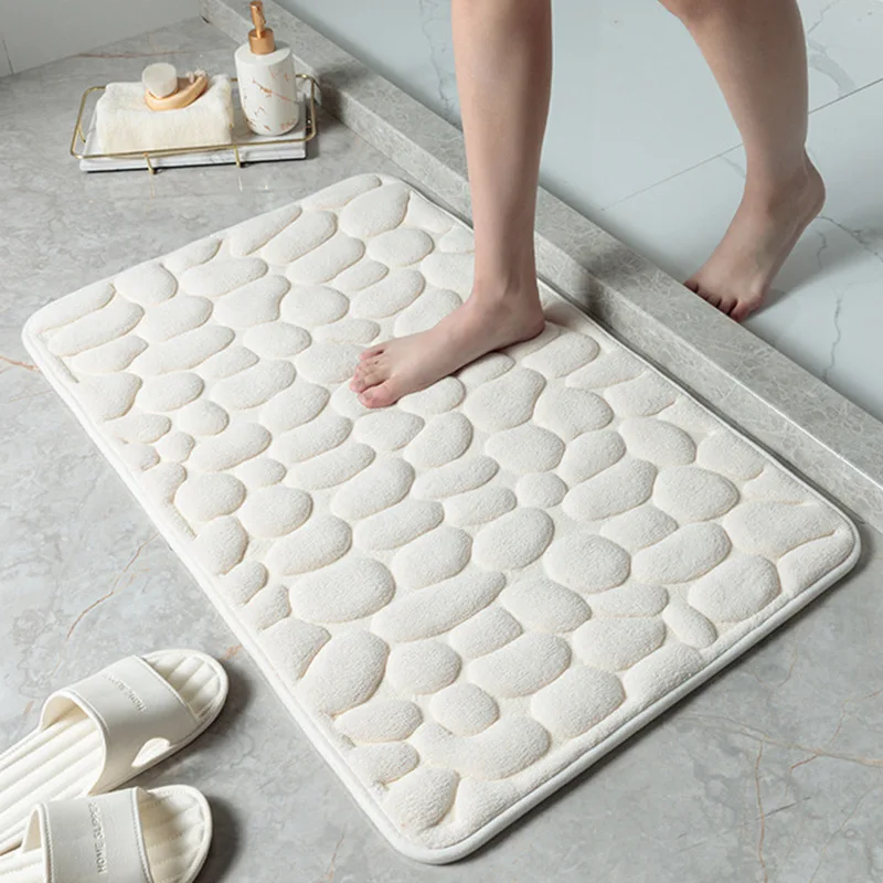 Коврики для пола в ванной с текстурой гальки Впитывающие коврики для пола Впитывающие дверные коврики 3D коврики для ног с тиснением из гальки Коврики для пола в ванной