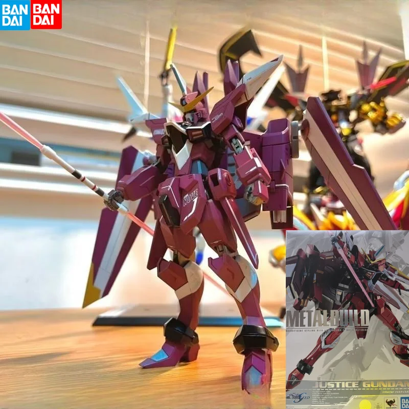 Комплект оригинальной модели Bandai, металлическая фигурка Робота Spirits Gundam Justice, аниме-экшн-модель, игрушки для девочек, подарок робота для мальчиков