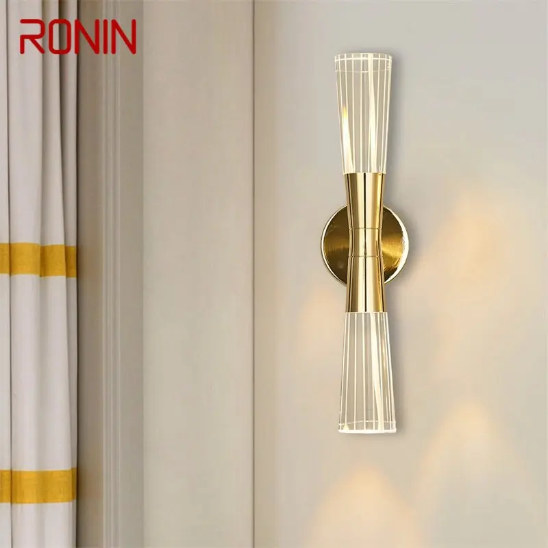 Крытые Настенные Светильники RONIN Crystal LED Современные Настенные Светильники Sconce Алюминиевое Приспособление Для Спальни Гостиной Офиса Отеля