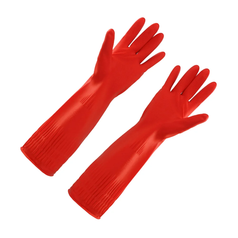 Латексные Перчатки для мытья посуды, Красные Кухонные рукавицы для мытья посуды, Эмульсия