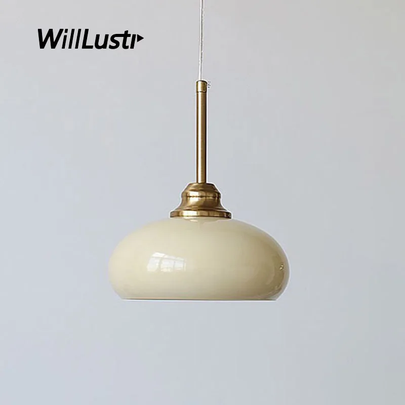 Латунь, омеднение, хромированный подвесной светильник, стеклянный подвесной светильник в стиле ретро Bauhaus, кафе-бар, Потолочная люстра для спальни, Освещение