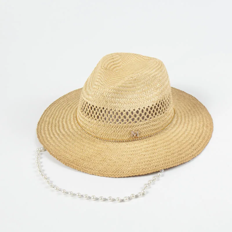 Летние Соломенные шляпы в стиле ins для женщин, модные панамы с алфавитом, Шляпа-козырек для отдыха на открытом воздухе, Пляжная вечеринка, шляпа-козырек от солнца
