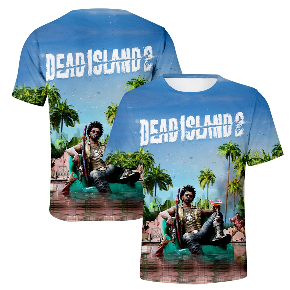 Летняя игра Dead Island 2, футболки, уличная одежда с 3D-принтом, Мужская и женская мода, негабаритная футболка с коротким рукавом, детские футболки, топы, одежда