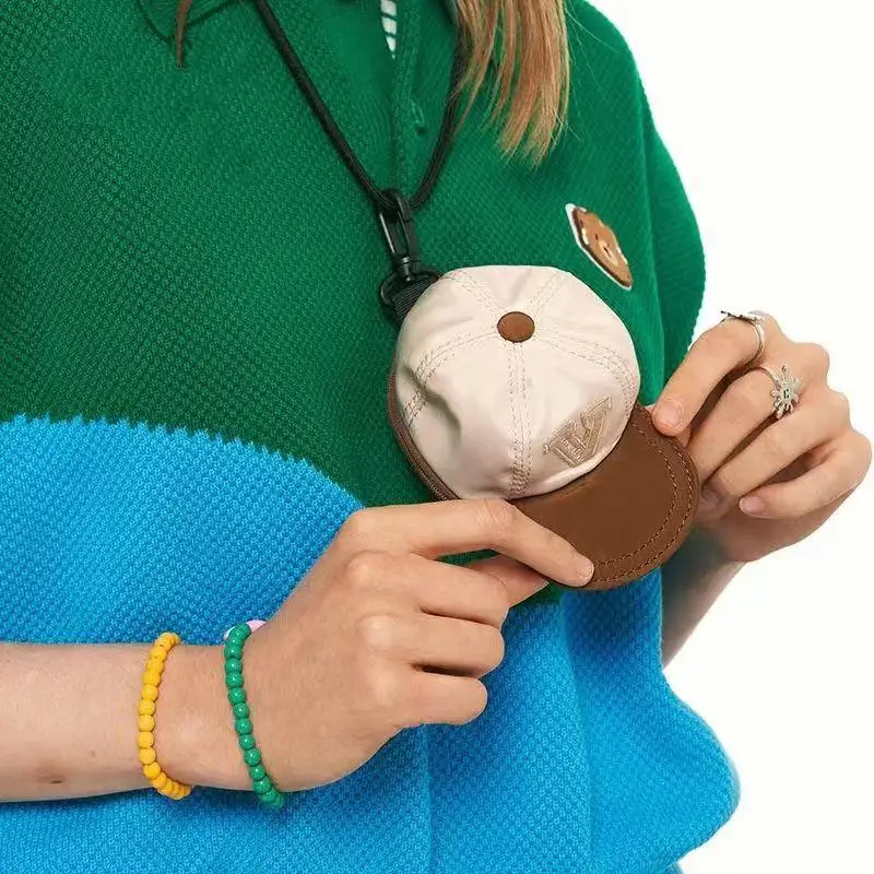 Мини-сумка для наушников в форме бейсбола в стиле ретро, женский портативный маленький кошелек