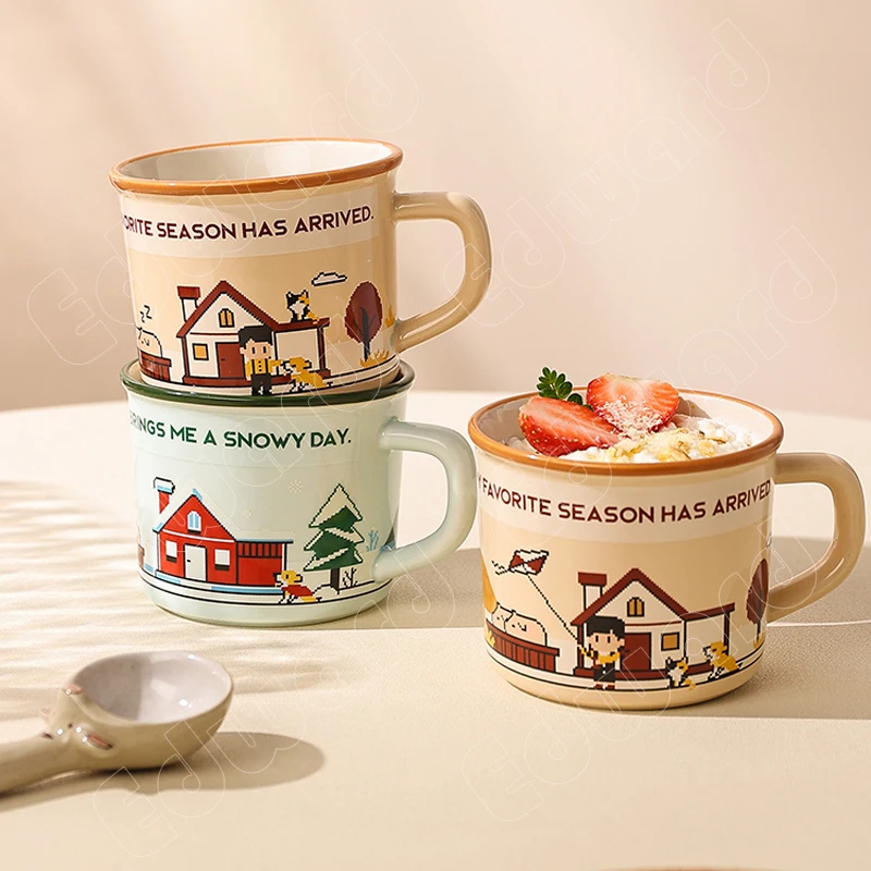 Молочные кружки большой емкости, Чашка для завтрака, Креативная Персонализированная Кружка, Керамические чашки, Чувство дизайна, Бытовые кофейные чашки, Европейский стиль