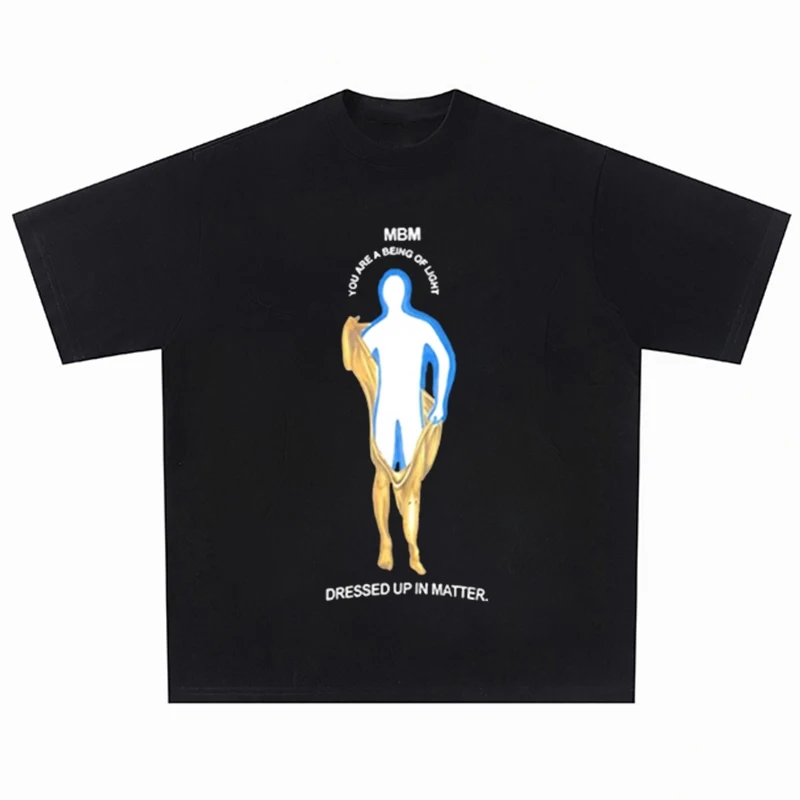 Мужская уличная одежда в стиле хип-хоп, выстиранная Черная футболка, винтажная футболка с портретом и графикой Harajuku 2023, Летняя футболка, Хлопковые топы, тройники