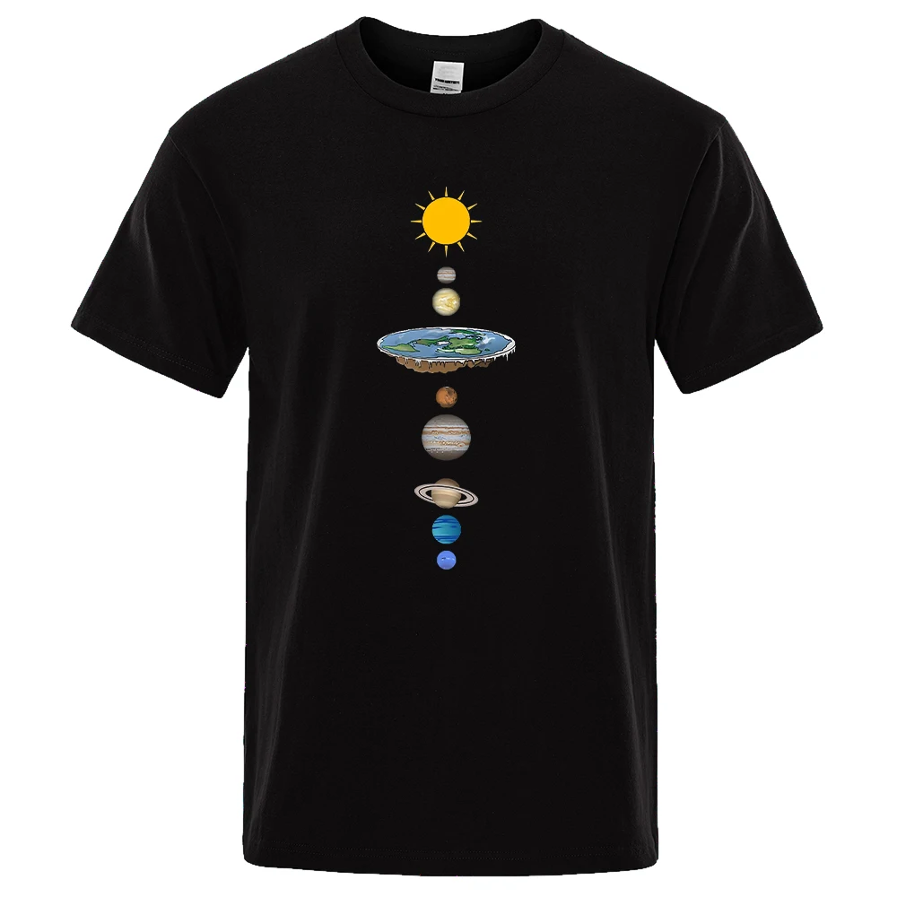 Мужская Уличная Повседневная футболка с принтом Планет Космической Солнечной Системы с коротким рукавом, Свободная футболка Оверсайз, Мужская Летняя